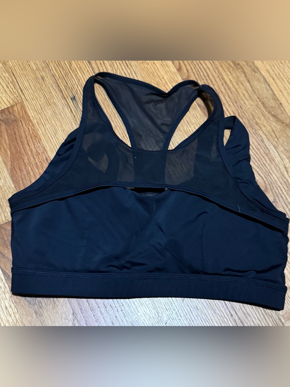 Fabletics Black Mesh Racerback Sports Bra